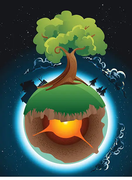 Vector illustration of Space Tree