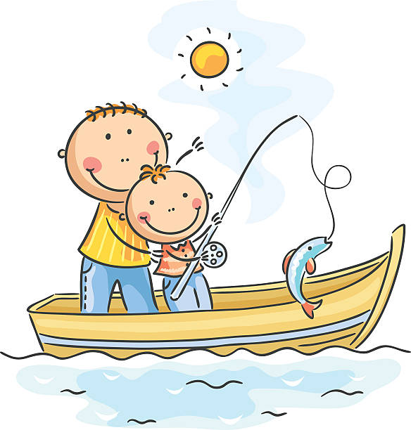 sieć - nautical vessel fishing child image stock illustrations