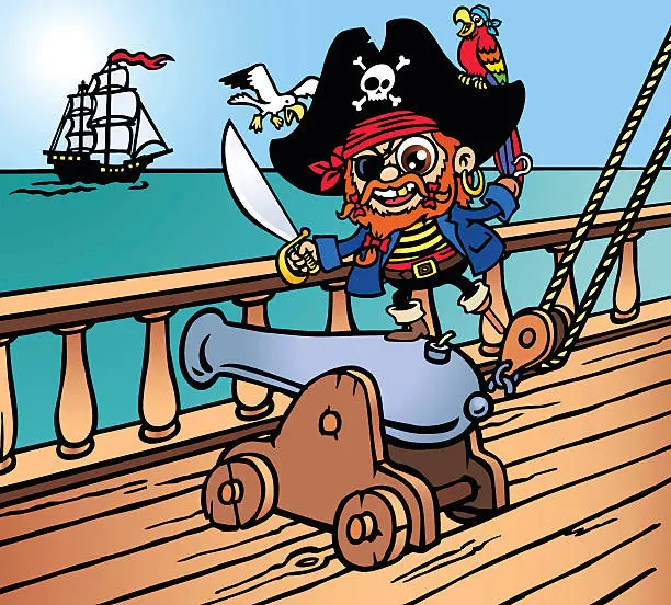 Vector illustration of Arrrrgh Pirates!!!