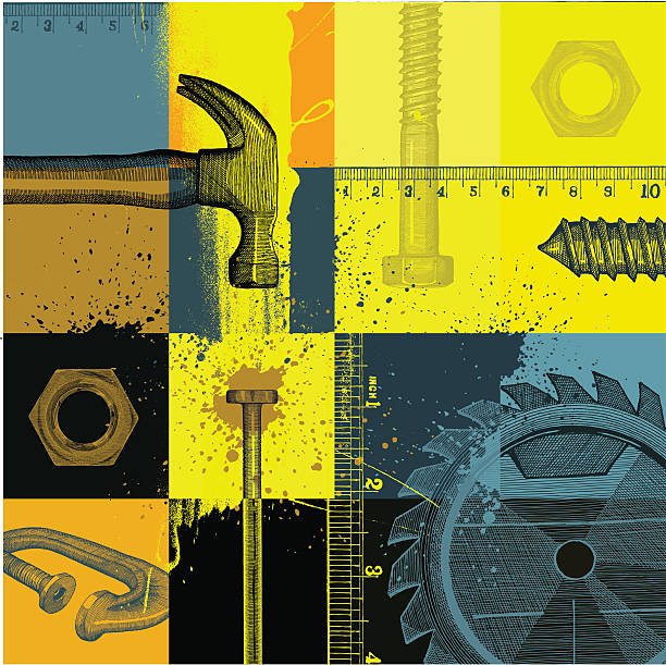 строительство фон - screw work tool pattern bolt stock illustrations