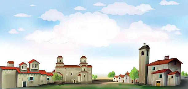 Vector illustration of village