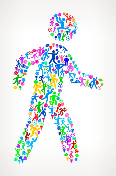 istock Person Walking Fitness Sports and Exercise pattern vector backgr 472290312