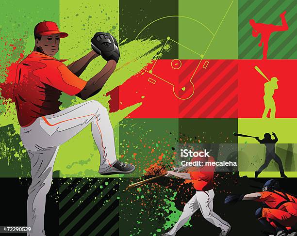 Бейсбольная Design — стоковая векторная графика и другие изображения на тему Бейсбол - Бейсбол, Бейсбольный мяч, Фоновые изображения