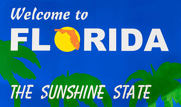 플로리다 로드쇼의 팻말 오신 것을 환영합니다. - florida orlando welcome sign greeting 뉴스 사진 이미지