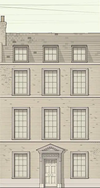 Vector illustration of Georgian Terrace House