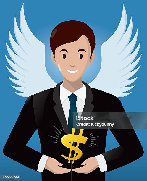 Anjo Investidor - Arte vetorial de stock e mais imagens de Anjo - Anjo, Ocupação Financeira, Adulto