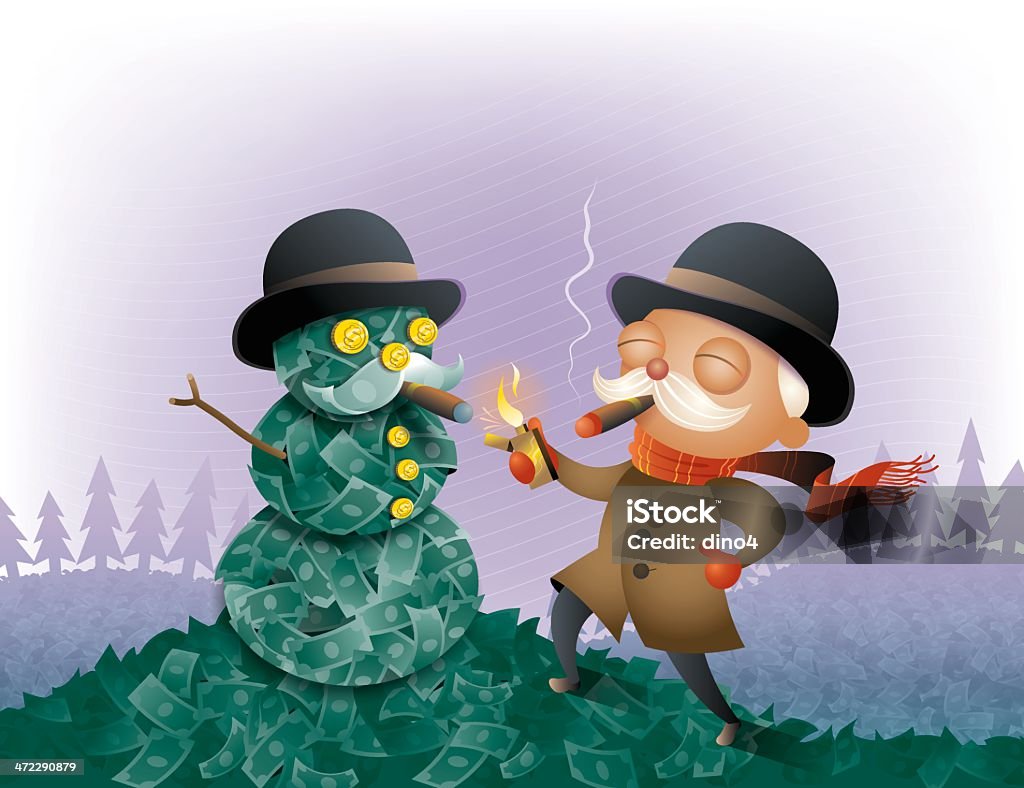 Snow Me the Money A very rich man turns his fortune into a winter wonderland. Winter stock vector