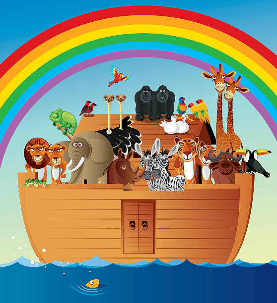 ilustrações, clipart, desenhos animados e ícones de noah da arca - ark animal elephant noah