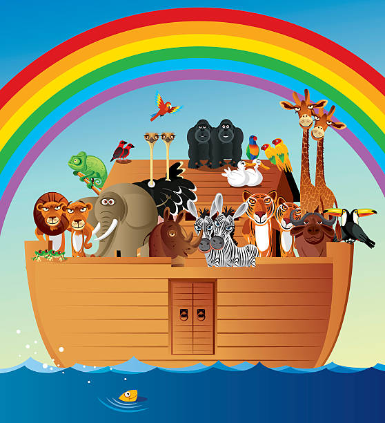 Noah's Ark Vector Noah's Ark rainbow toucan stock illustrations
