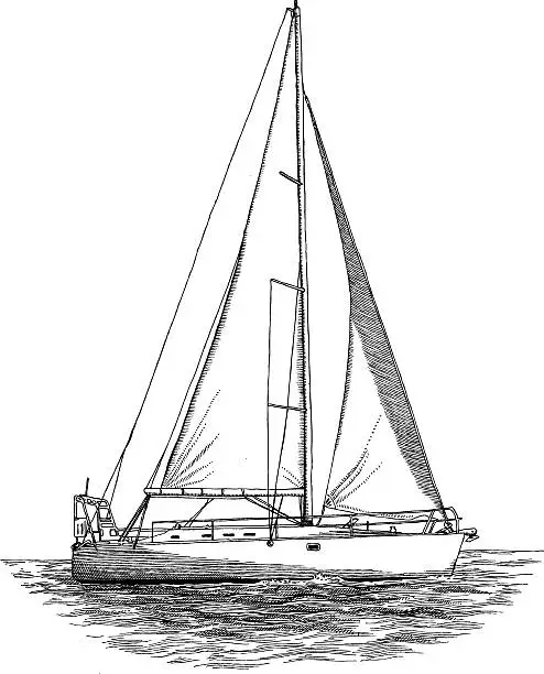 Vector illustration of Sailboat