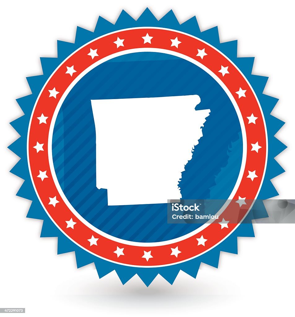 Arkansas Badge - arte vettoriale royalty-free di A forma di stella