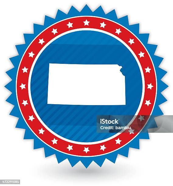Kansas Badge - Immagini vettoriali stock e altre immagini di A forma di stella - A forma di stella, Affari finanza e industria, America del Nord