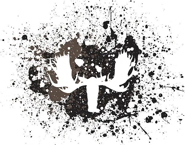 Vector illustration of Moose Head Paint Splatter