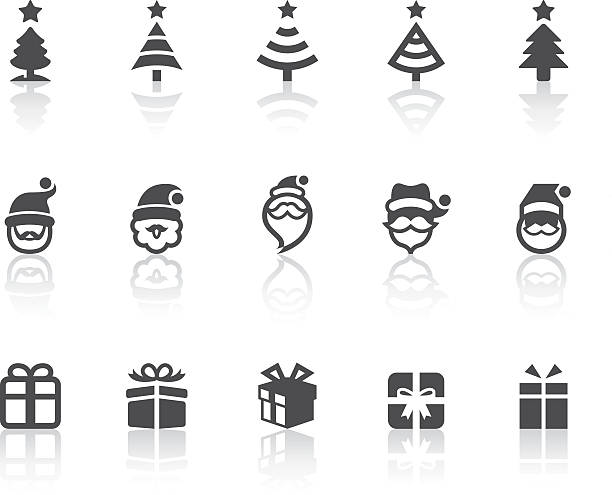 Variety Of Christmas Icons | Simple Black Series vector art illustration