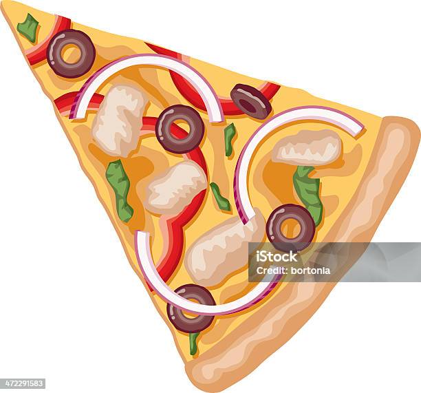 Ilustración de Rebanada De Pizza De Pollo A La Barbacoa y más Vectores Libres de Derechos de Pizza - Pizza, Rebanada, Ilustración