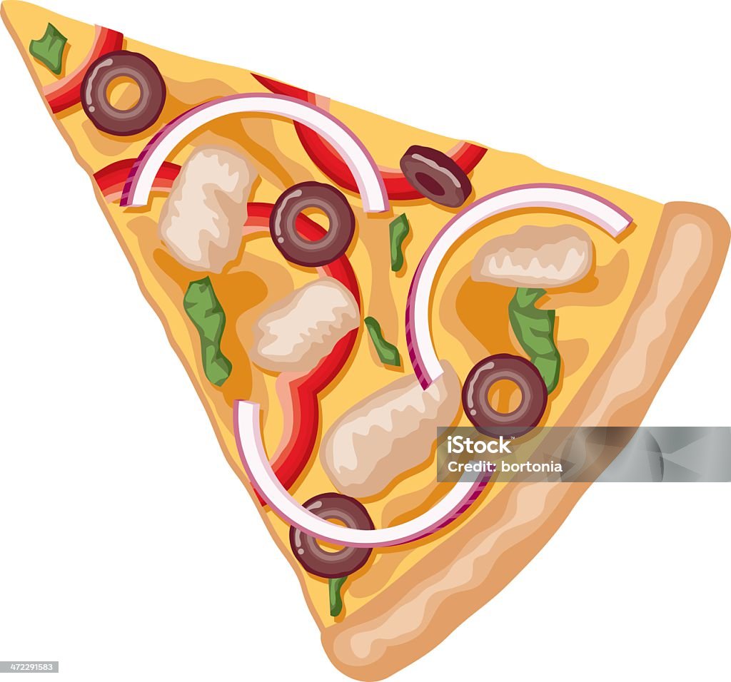 Fatia de Pizza de churrasco de frango - Vetor de Pizza royalty-free