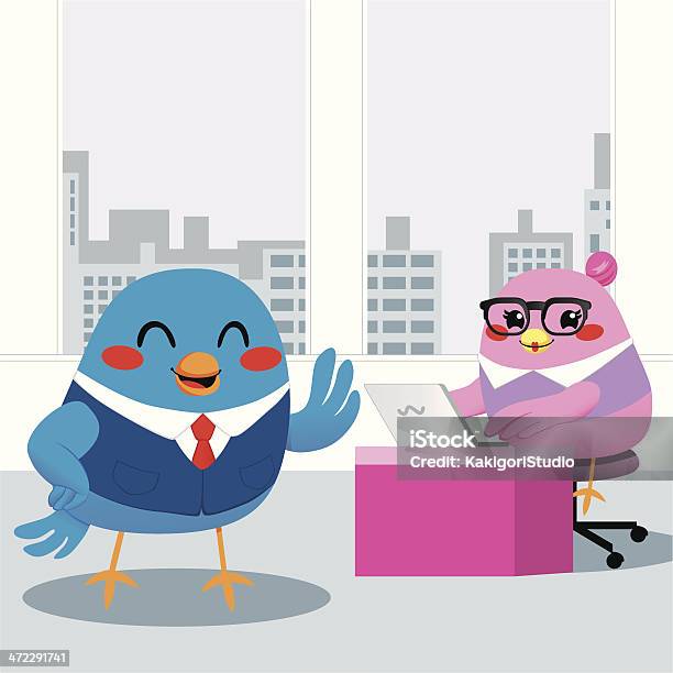 Bird Manager Office Stock Illustration - Download Image Now - Animal, Assistant, Beautiful People