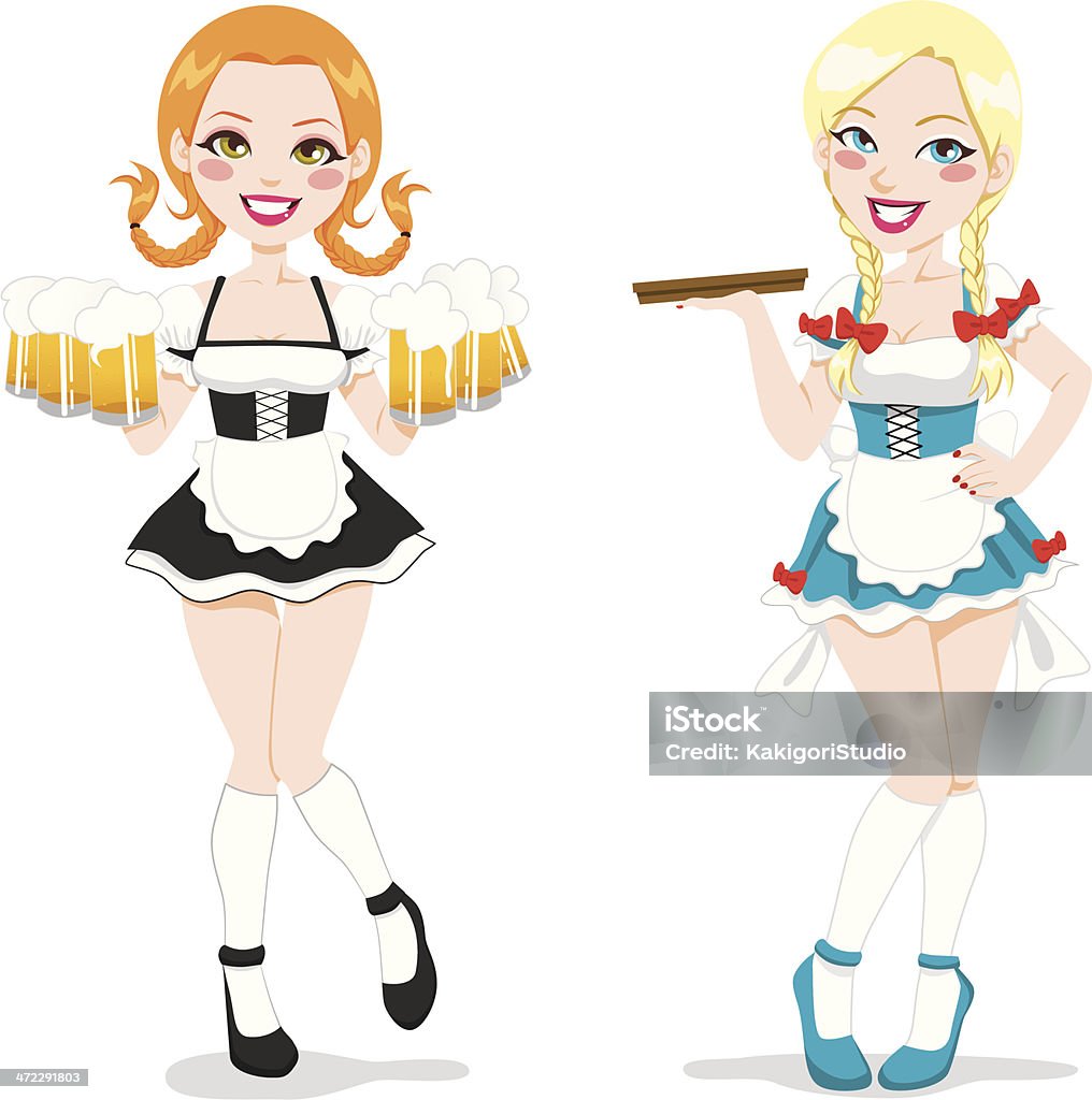 Les serveuses de l'Oktoberfest - clipart vectoriel de Adulte libre de droits