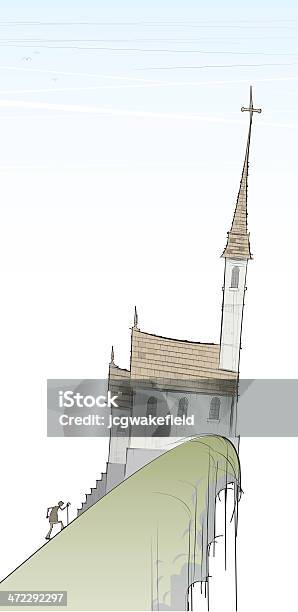 Chiesa On Hill - Immagini vettoriali stock e altre immagini di Gesù Cristo - Gesù Cristo, Gradino, Spiritualità