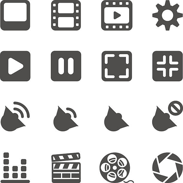 video-symbole - filmklappe grafiken stock-grafiken, -clipart, -cartoons und -symbole