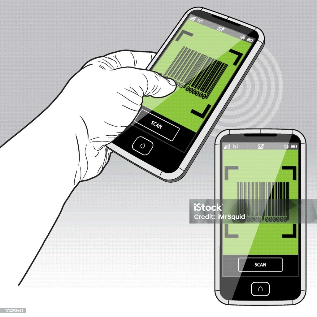 La scansione del codice a barre, Smart Phone - arte vettoriale royalty-free di Bluetooth