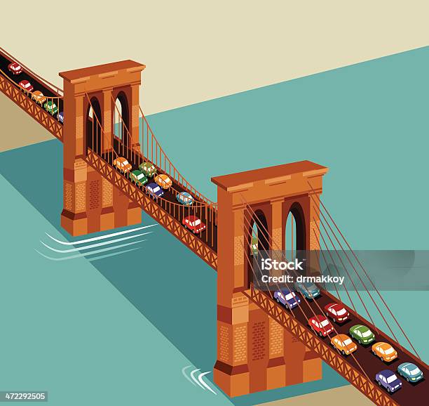 Brooklyn Bridge Stock Vektor Art und mehr Bilder von Brooklyn Bridge - Brooklyn Bridge, Vektor, Bundesstaat New York