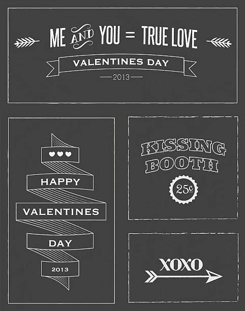 Valentines chalkboard art vector art illustration