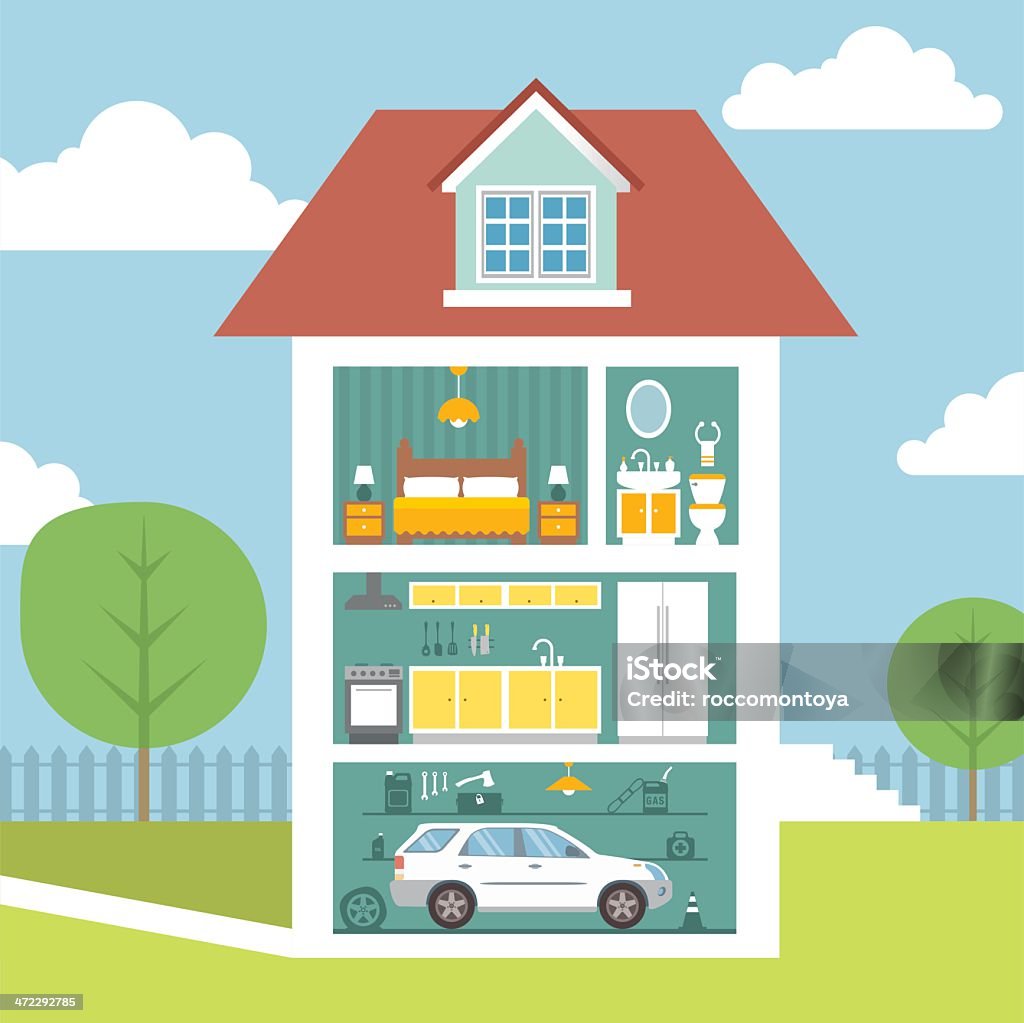 House Inside Vector House Interior Stock Illustration - Download Image Now - Home Interior ...