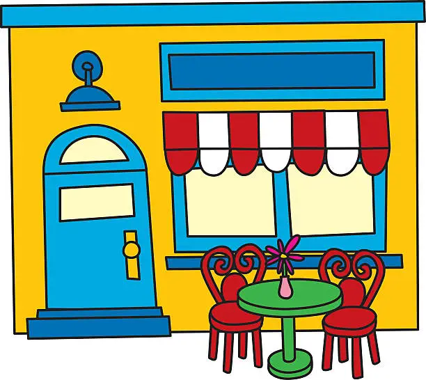 Vector illustration of Sidewalk Cafe