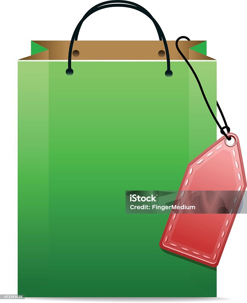 Shopping Bag with Blank Label Gift Tag - Note stock vector