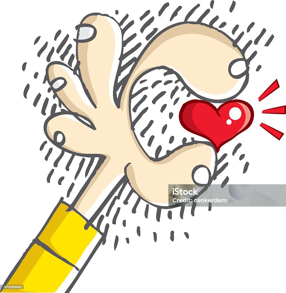 declaration of love Heart in hand drawn style. Brush Stroke stock vector