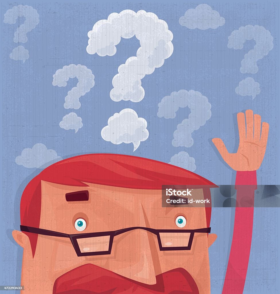 Question Man Character Man With Question Mark Stock Illustration - Download Image Now - Adult ...