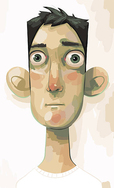 Painted guy vector art illustration