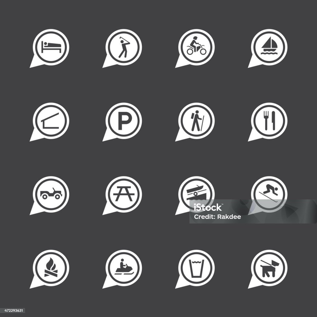 Mapa de Ícones-branco conjunto 2-série/EPS10 - Royalty-free Símbolo de ícone arte vetorial