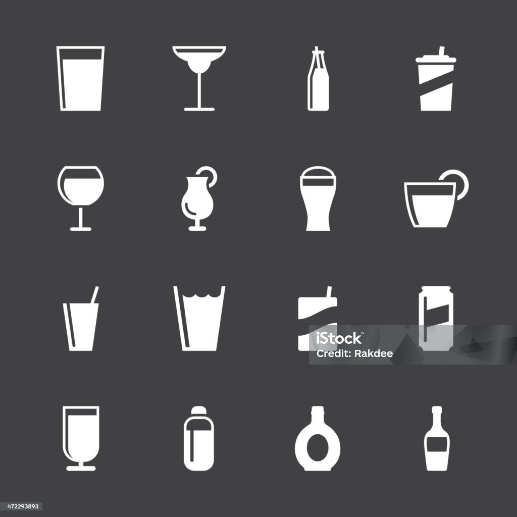 Напиток значки, набор 2-белая Серия/EPS10 - Векторная графика Алкоголь - напиток роялти-фри