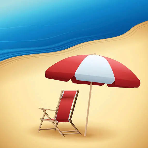 Vector illustration of Beach View