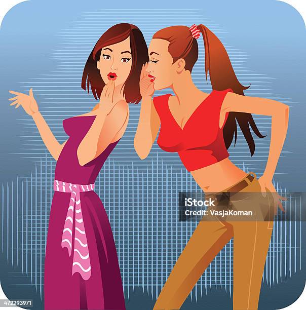 Have You Heard About Stock Illustration - Download Image Now - Teenage Girls, Two People, Whispering