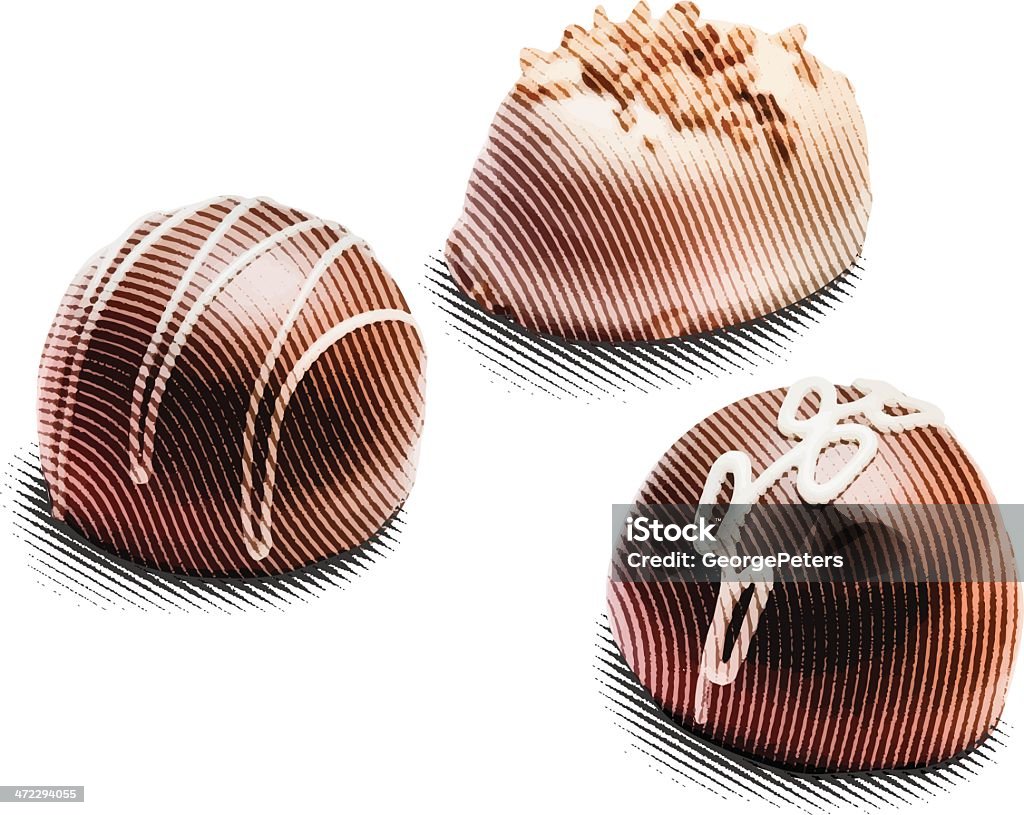 Шоколадные конфеты, изолированные на белом - Векторная графика Шоколадный трюфель роялти-фри