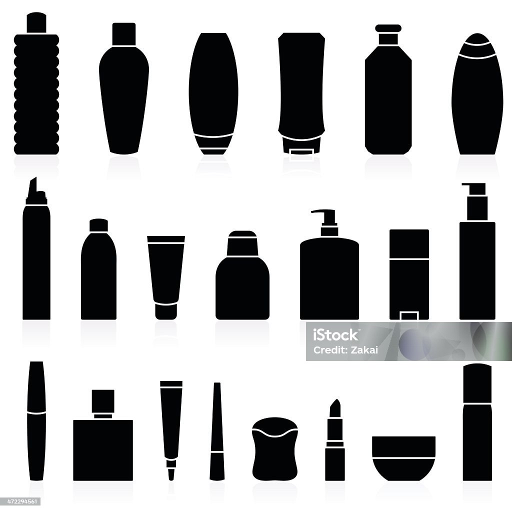 Produits cosmétiques et de maquillage des Silhouettes des destinataires - clipart vectoriel de Icône libre de droits