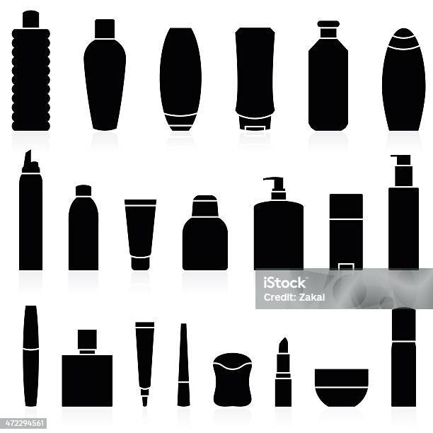 Produits Cosmétiques Et De Maquillage Des Silhouettes Des Destinataires Vecteurs libres de droits et plus d'images vectorielles de Icône