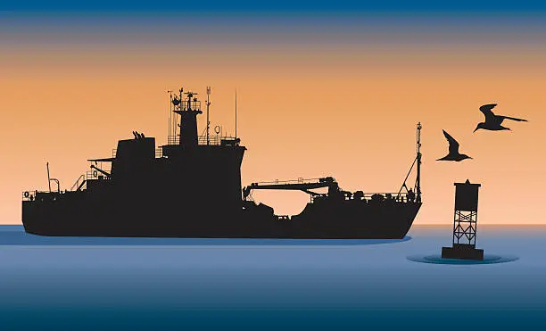 Vector illustration of Returning to Port