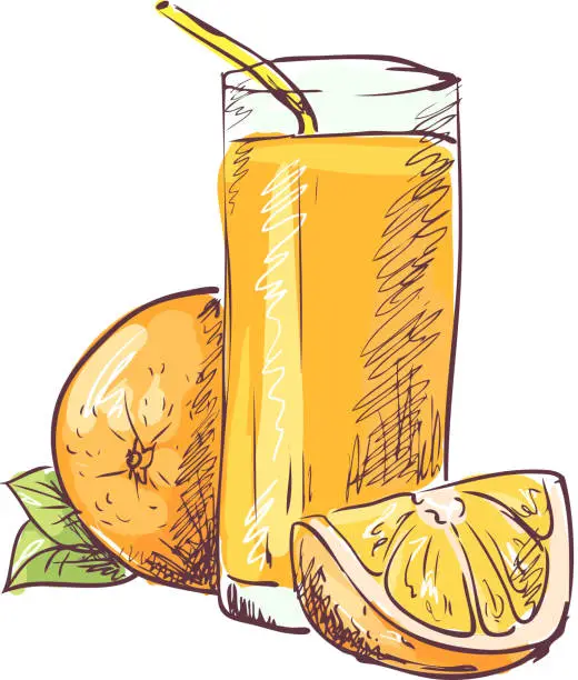 Vector illustration of Orange juice