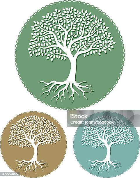 Ilustración de Papel Redondas Árbol y más Vectores Libres de Derechos de Conservación del ambiente - Conservación del ambiente, Crecimiento, Cultivado