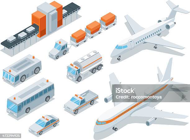 Isometric Airport Transport Stock Illustration - Download Image Now - Isometric Projection, Airport, Mode of Transport