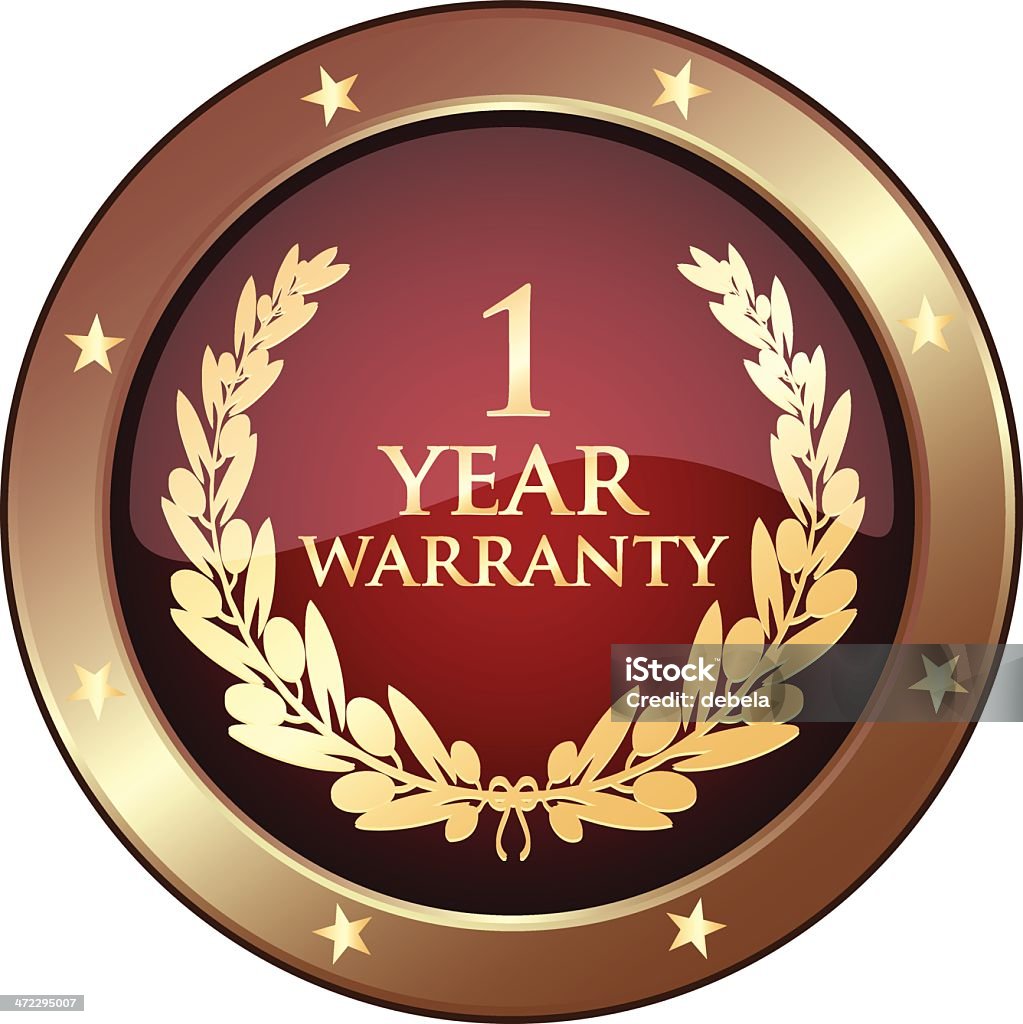 Золотой год гарантия в виде щита - Векторная графика 12-23 месяца роялти-фри