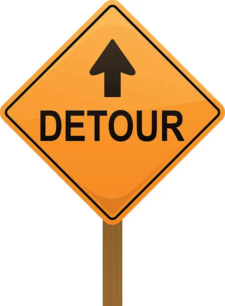 Vector illustration of Detour Sign