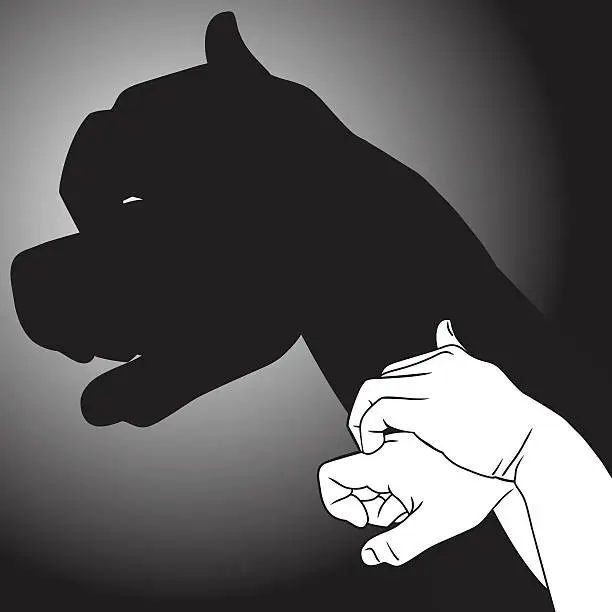 Vector illustration of Shadow Puppet Puppy