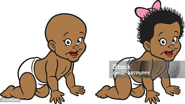 African American Baby Stock Vektor Art und mehr Bilder von Baby - Baby, Krabbeln, Afrikanischer Abstammung