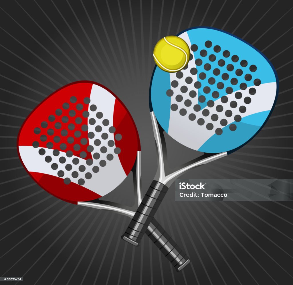 Paddle Match-Schläger und Ball-Set - Lizenzfrei Padel-Tennis Vektorgrafik