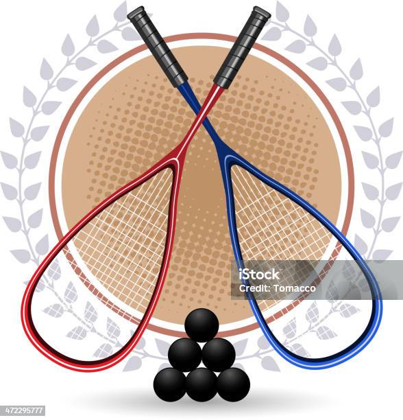 스쿼시 라켓 6 블랙 볼과 Laurels 스쿼시-라켓 스포츠에 대한 스톡 벡터 아트 및 기타 이미지 - 스쿼시-라켓 스포츠, 스포츠, 경쟁